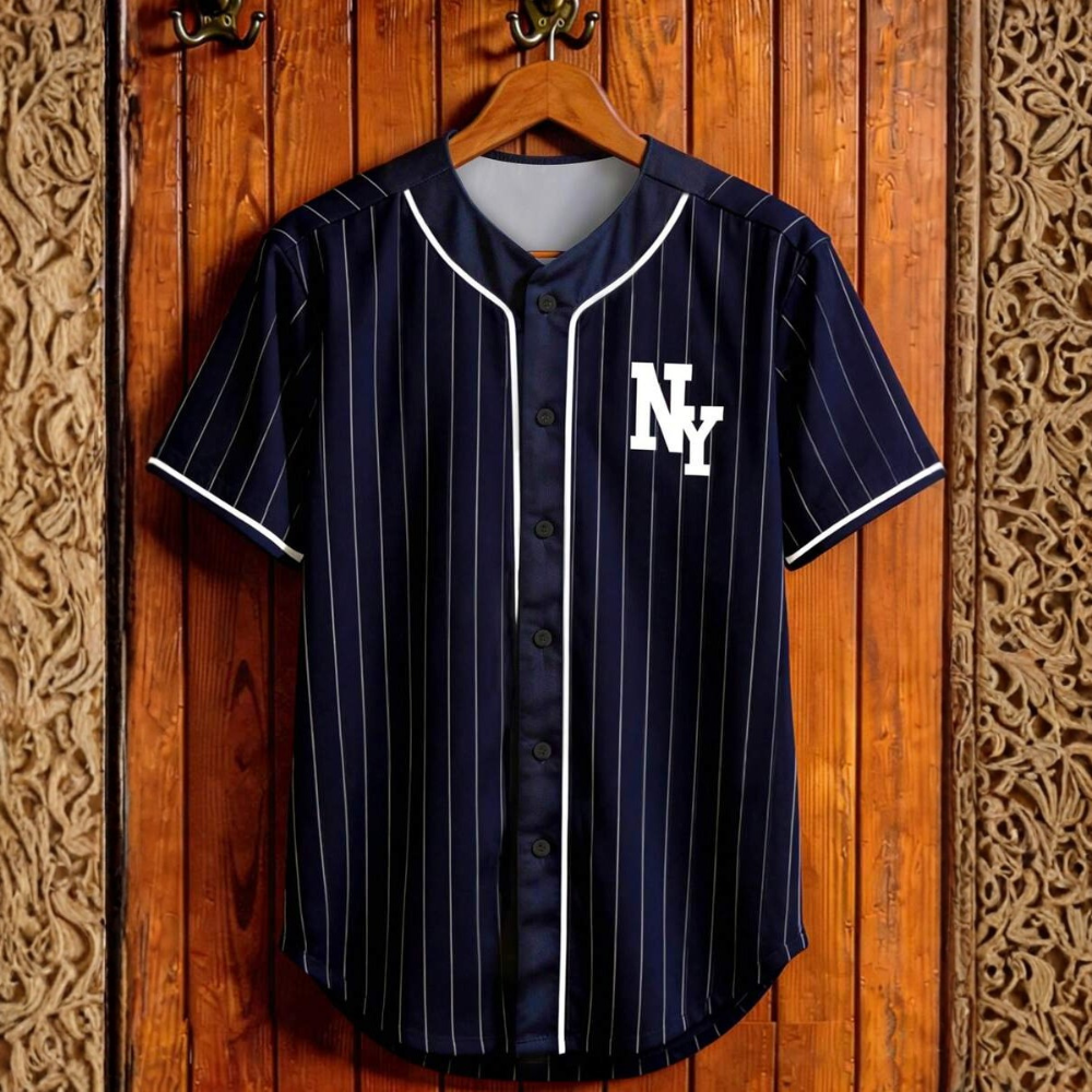Baseball Jersey Style Print Short Sleeve Shirt For Men