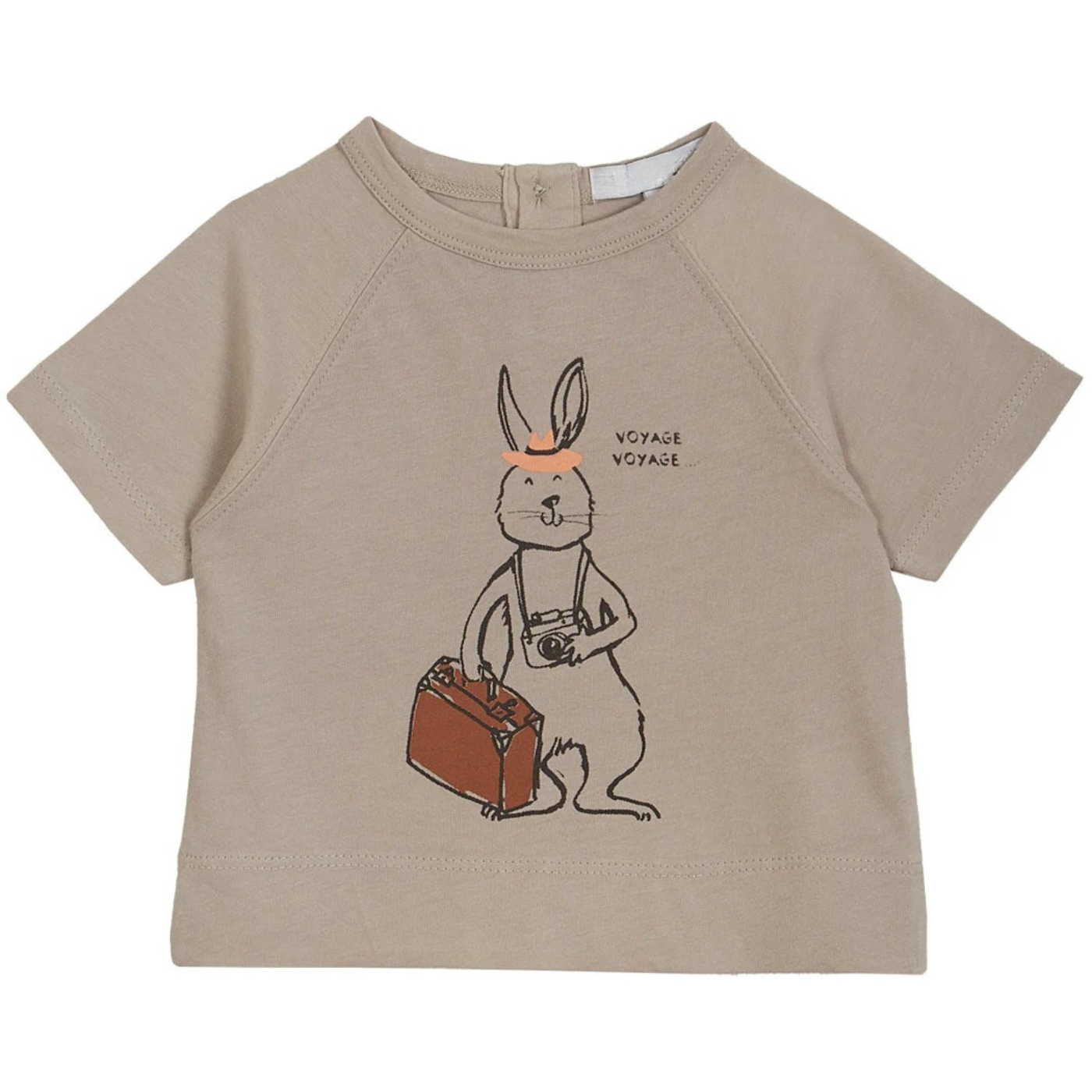Travel Rabbit Printed Cotton T Shirt For Toddler