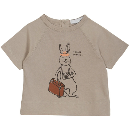 Travel Rabbit Printed Cotton T Shirt For Toddler