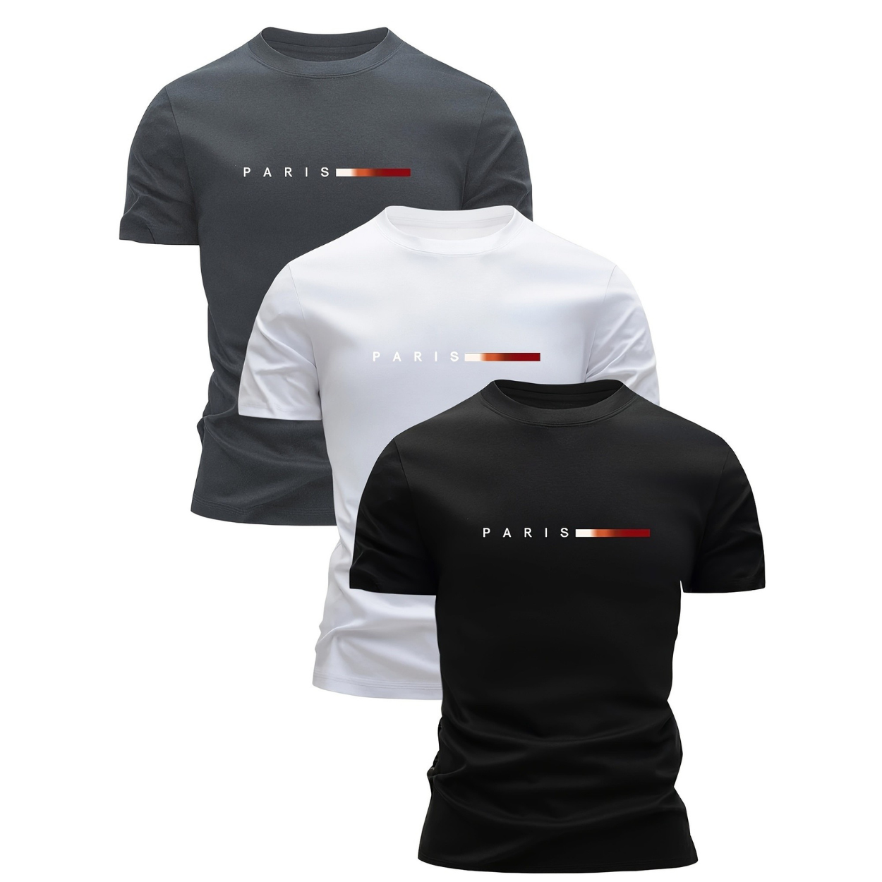 3 Pieces Printed Quick Dry Moisture Wicking T Shirts For Men