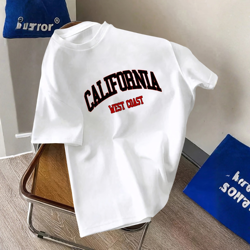 California West Coast Printed Casual Short Sleeve T Shirt For Men