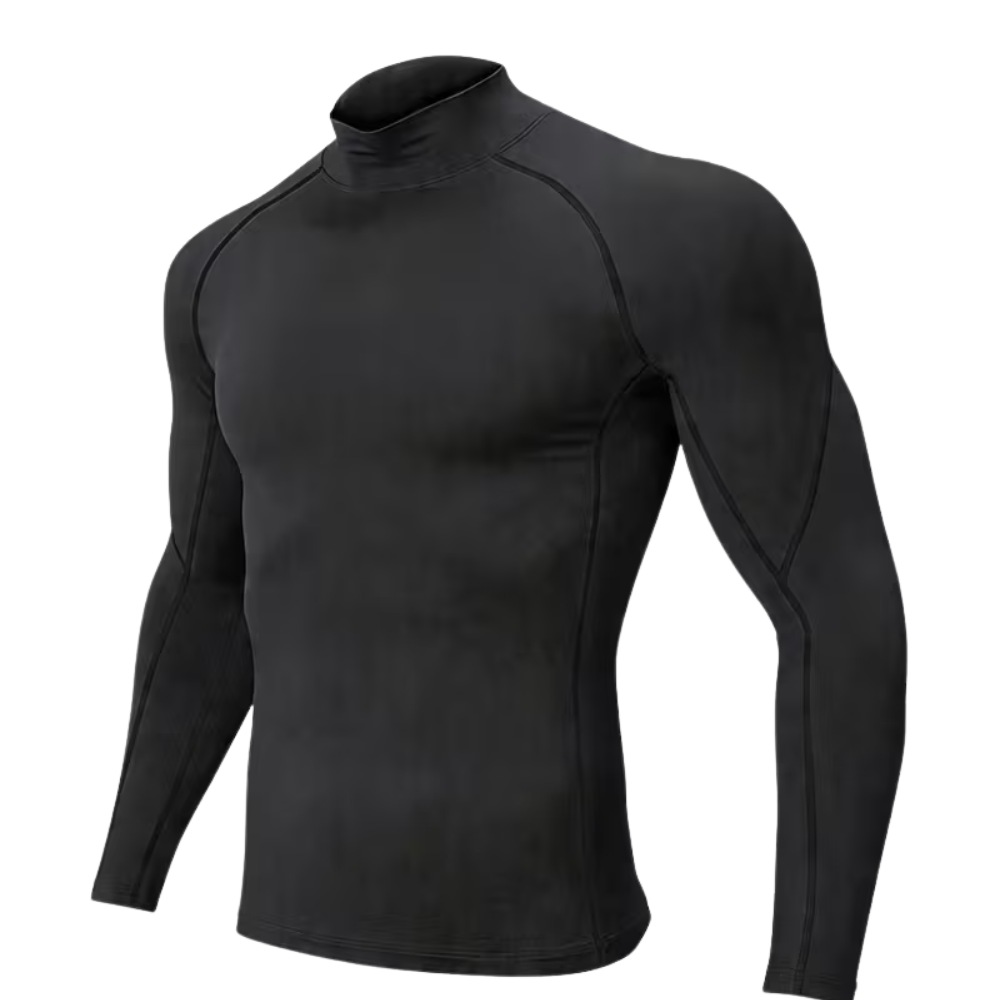 High Elasticity Sports Compression Shirt With Stand Up Collar For Men