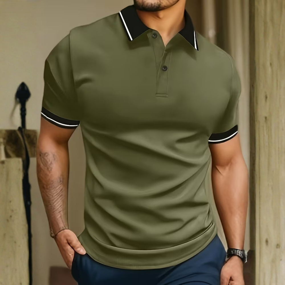 Summer Short Sleeve Turn Down Collar Casual Sportswear Shirt For Men