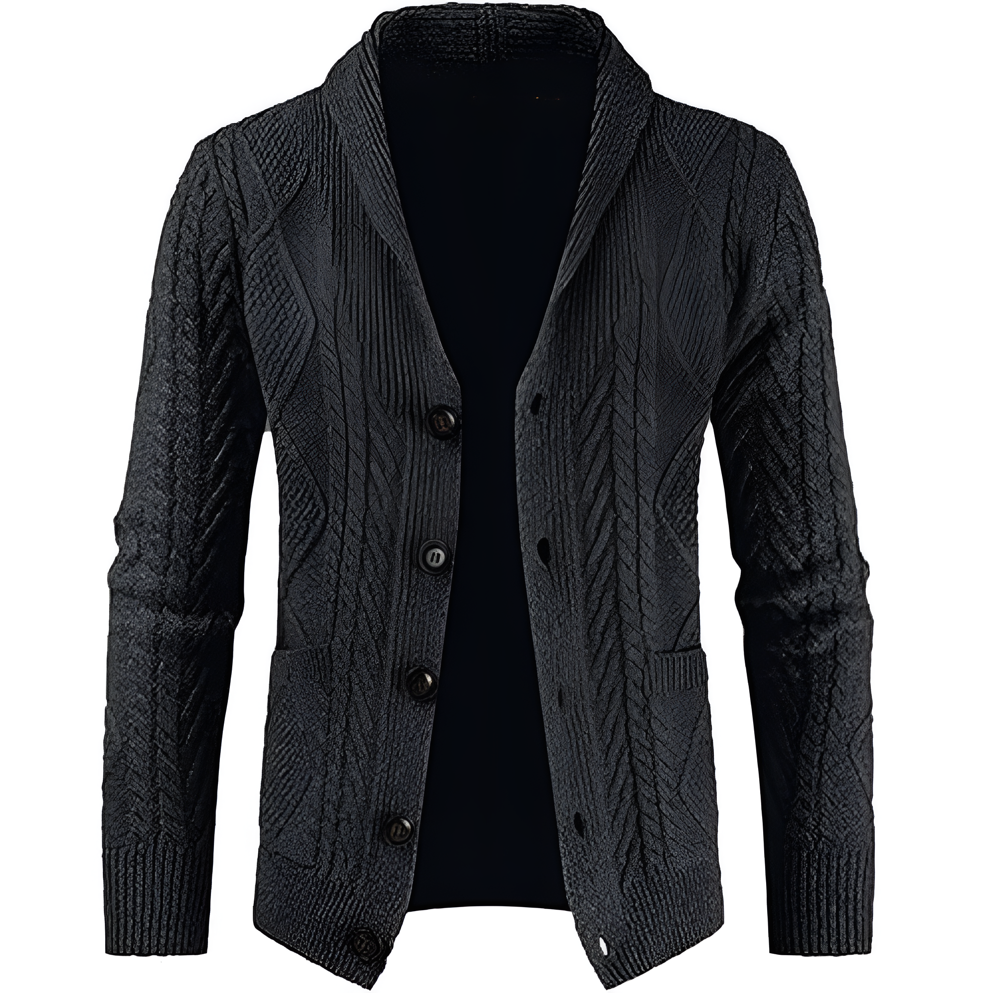 Men's Casual Wool Blend Cardigan Sweaters Long Sleeve Shawl Collar Buttons Down Cable Knit Sweater