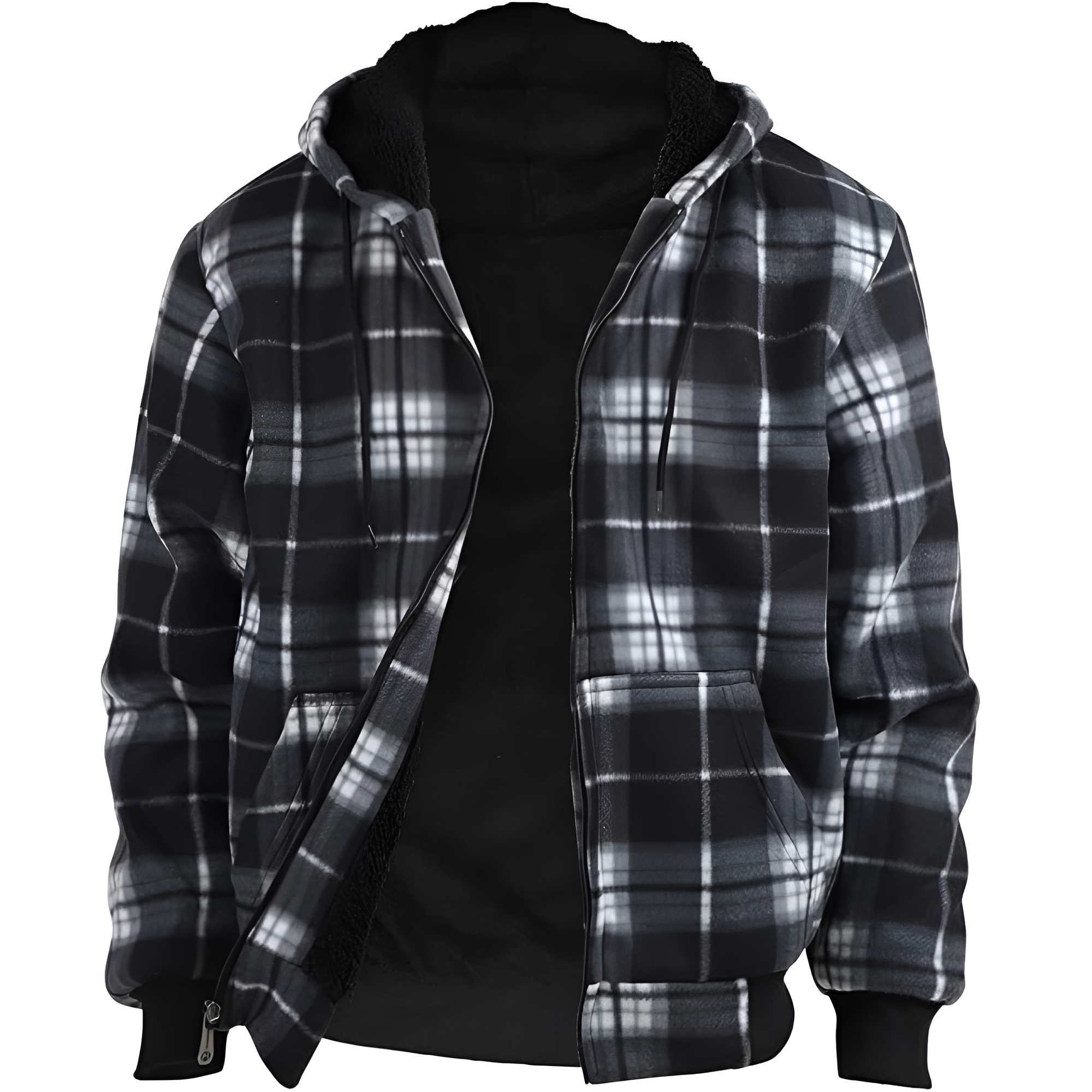  Winter Heavy Warm Sherpa Lined Fleece Plaid Flannel Jacket 