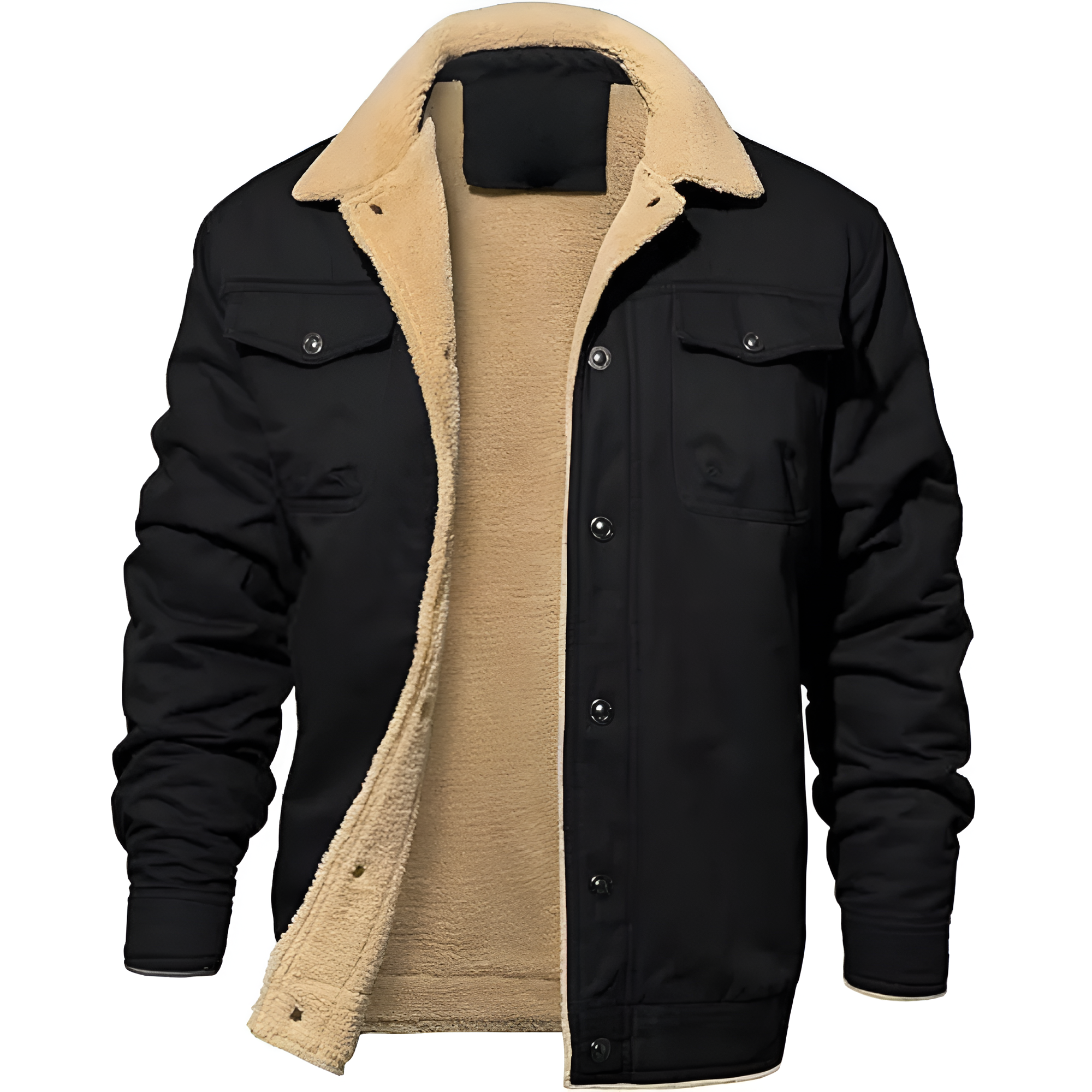 Thick Fleece Lined Utility Jacket For Men