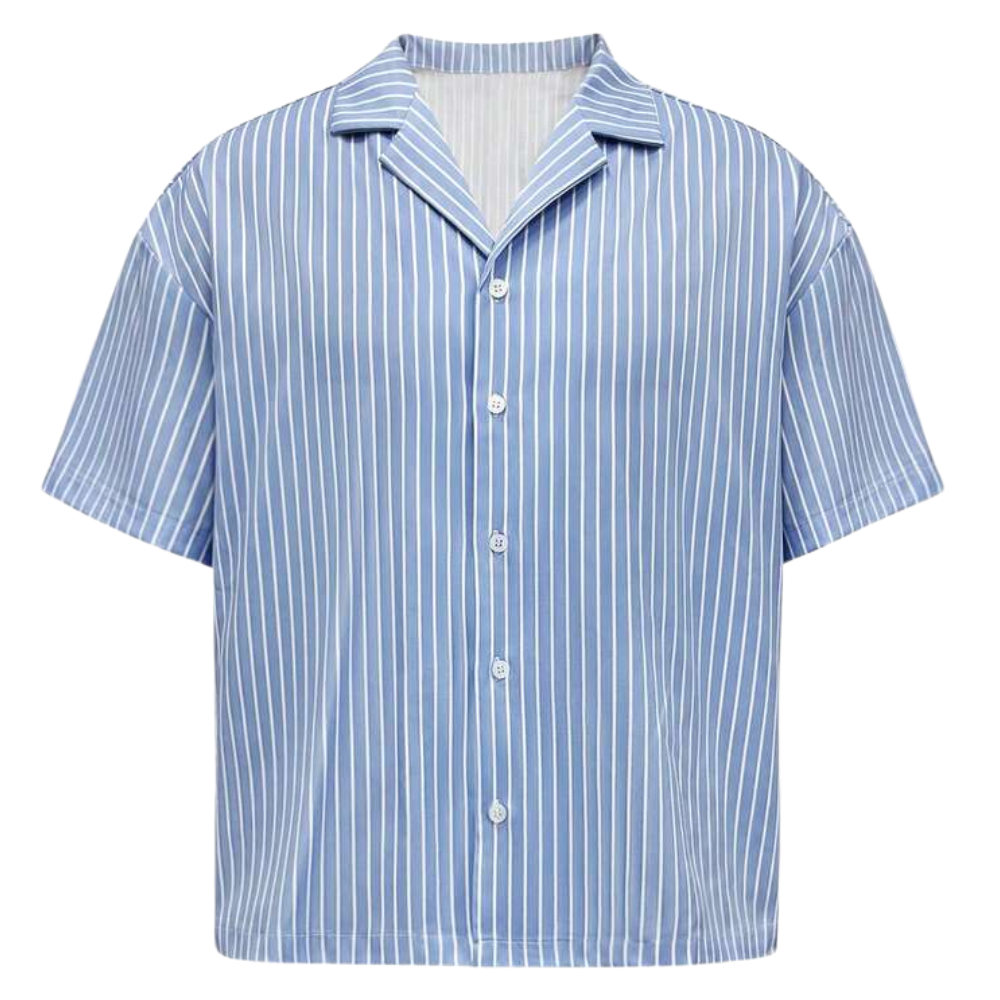 Striped Minimalist Casual Long Sleeve Button Up Shirt For Men