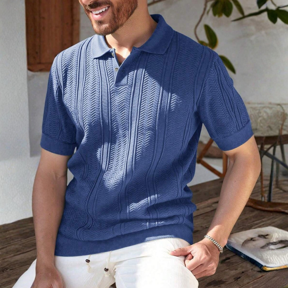 Mens Summer Casual Short Sleeve Knit