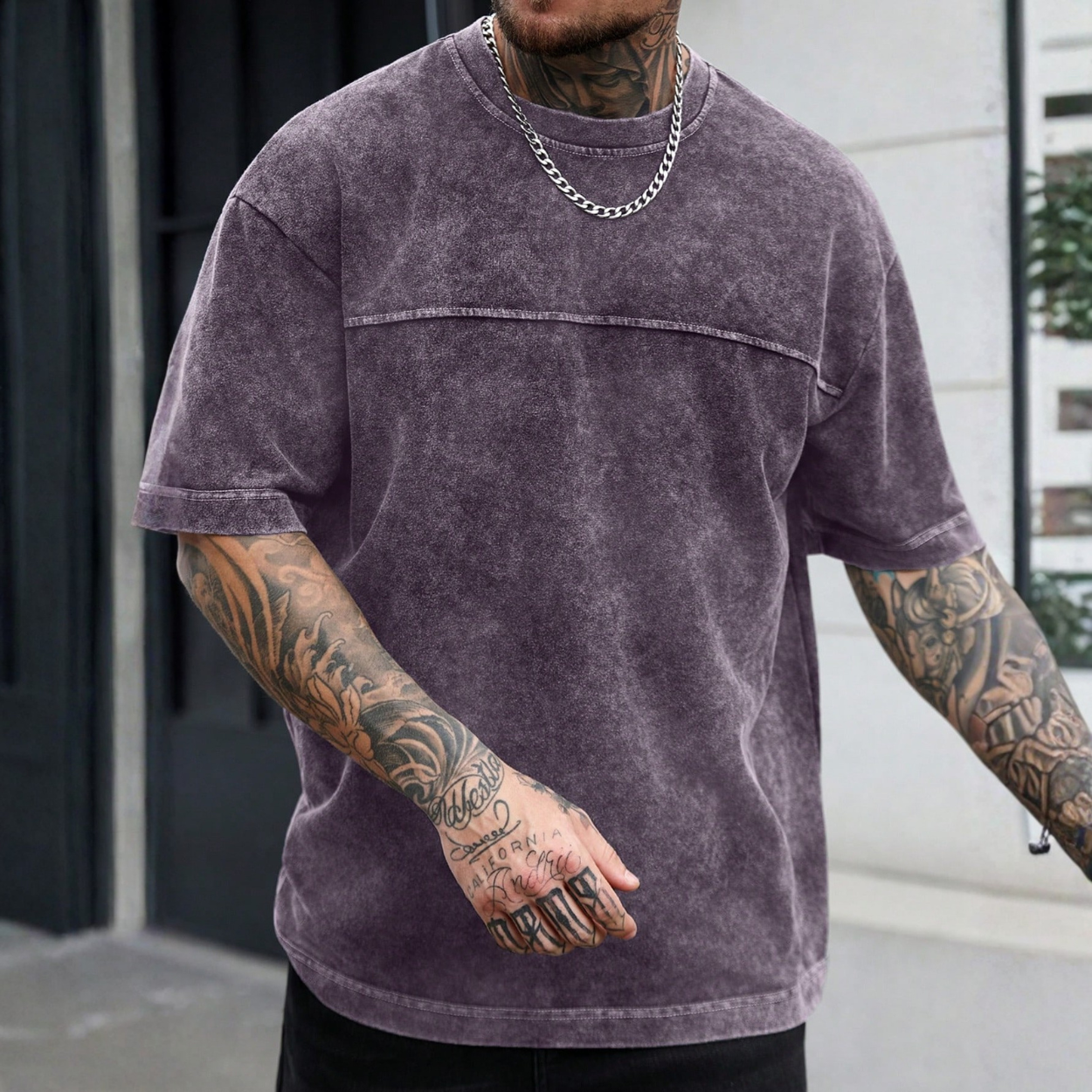 Casual Washed Short Sleeve T Shirt For Men