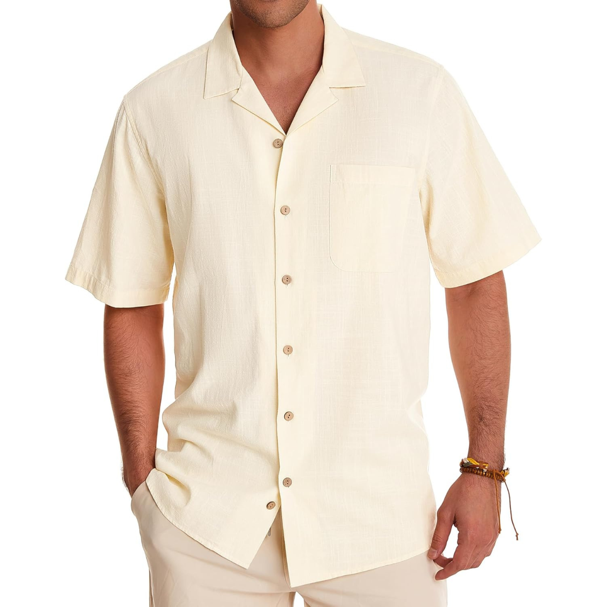 Casual Short Sleeve Hawaiian Button Down Shirt For Men