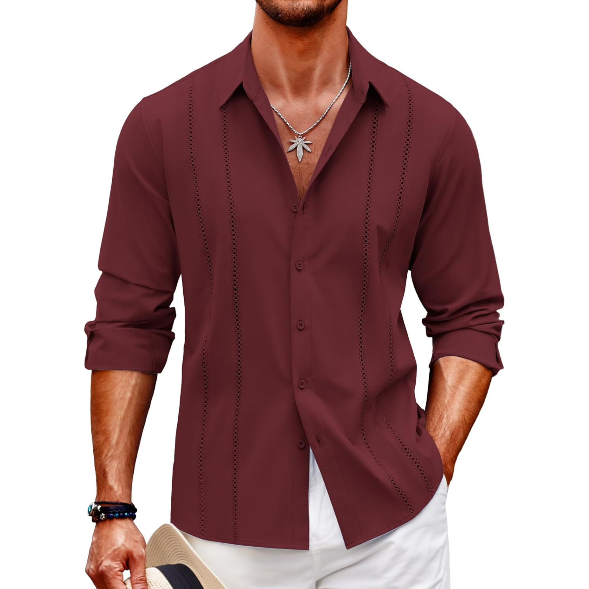 Long Sleeve Cuban Beach Button Shirt