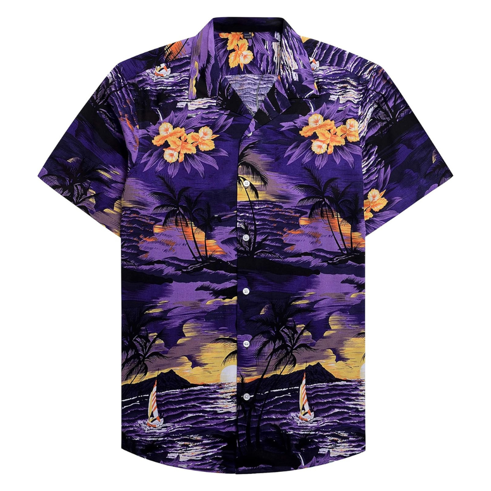 Tropical Hawaiian Casual Vacation Button Shirt