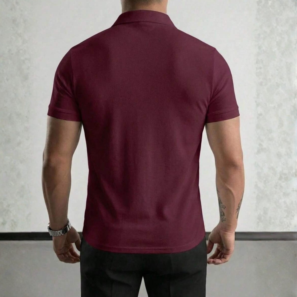 Half Placket Casual Commute Short Sleeve Polo Shirt