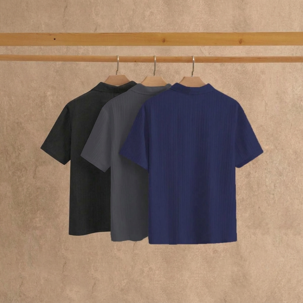 Minimalist Short Sleeve Polo Shirt Set For Men