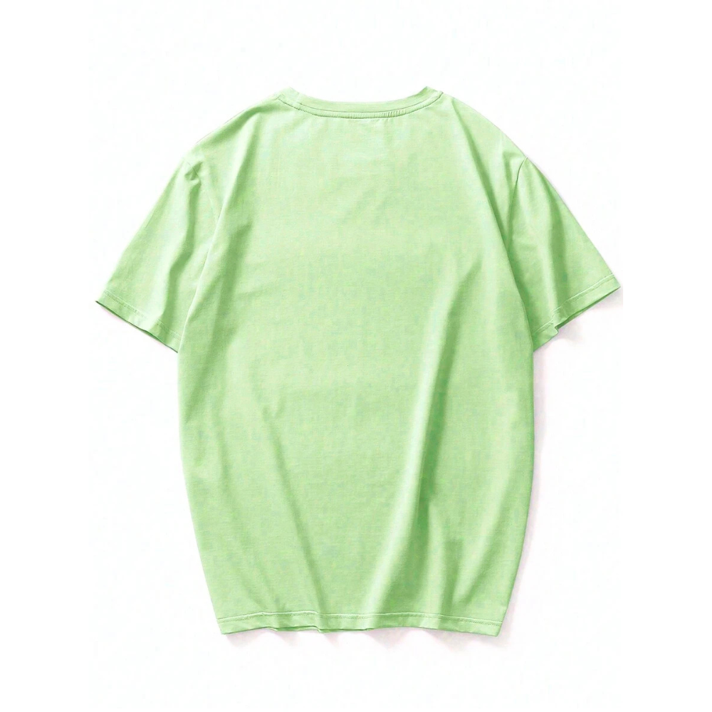Solid Round Short Sleeve T Shirt For Men