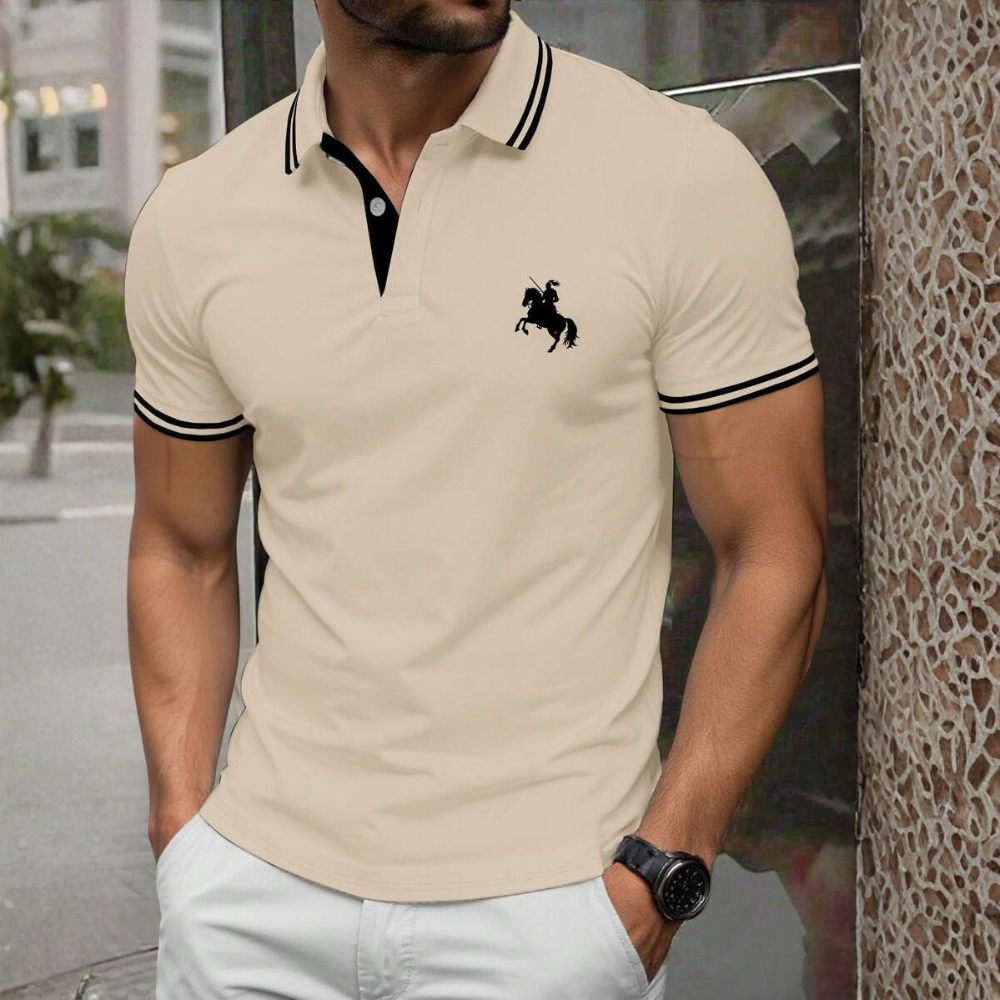 Horse Printed Casual Golf Shirt For Men