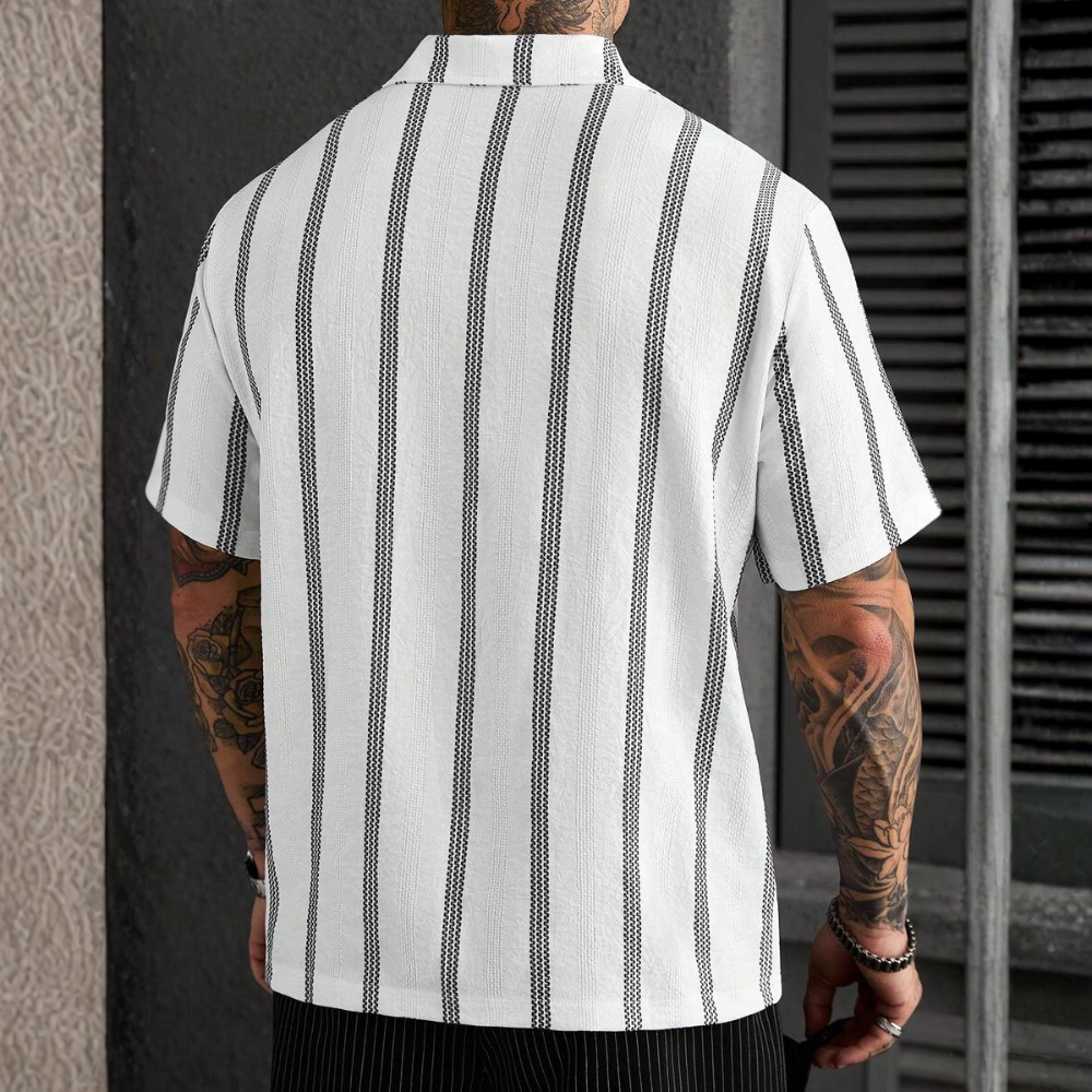 Casual Knit Jacquard Versatile Loose Shirt For Men