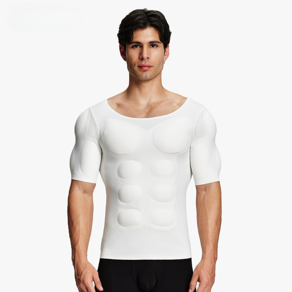 Invisible Seamless Muscle Enhancing T Shirt With Removable Pads