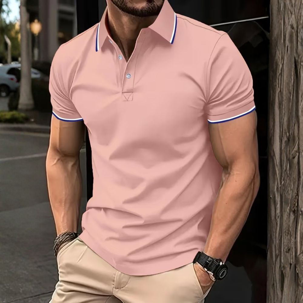 Classic Button Up Collar Polo Shirt For Business Casual Wear For Men