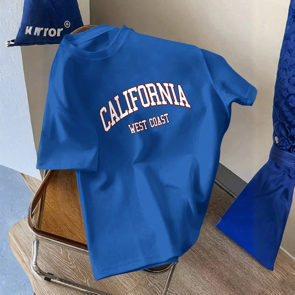 California West Coast Printed Casual Short Sleeve T Shirt For Men