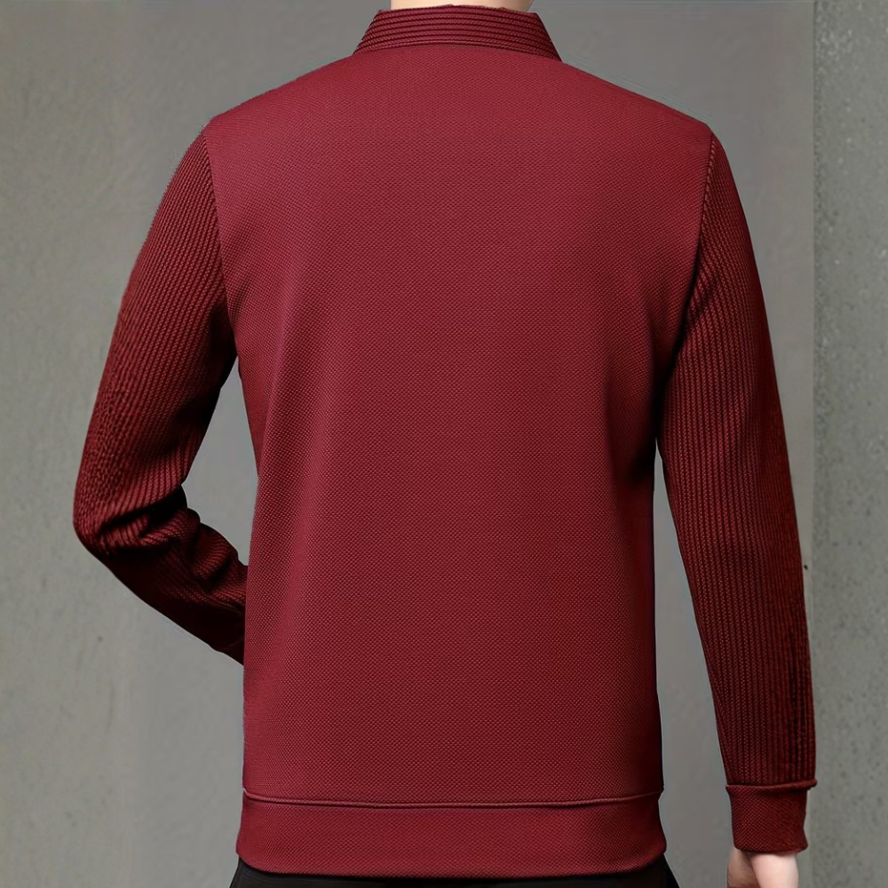 Layered Long Sleeve Shirt With Lapel For Men