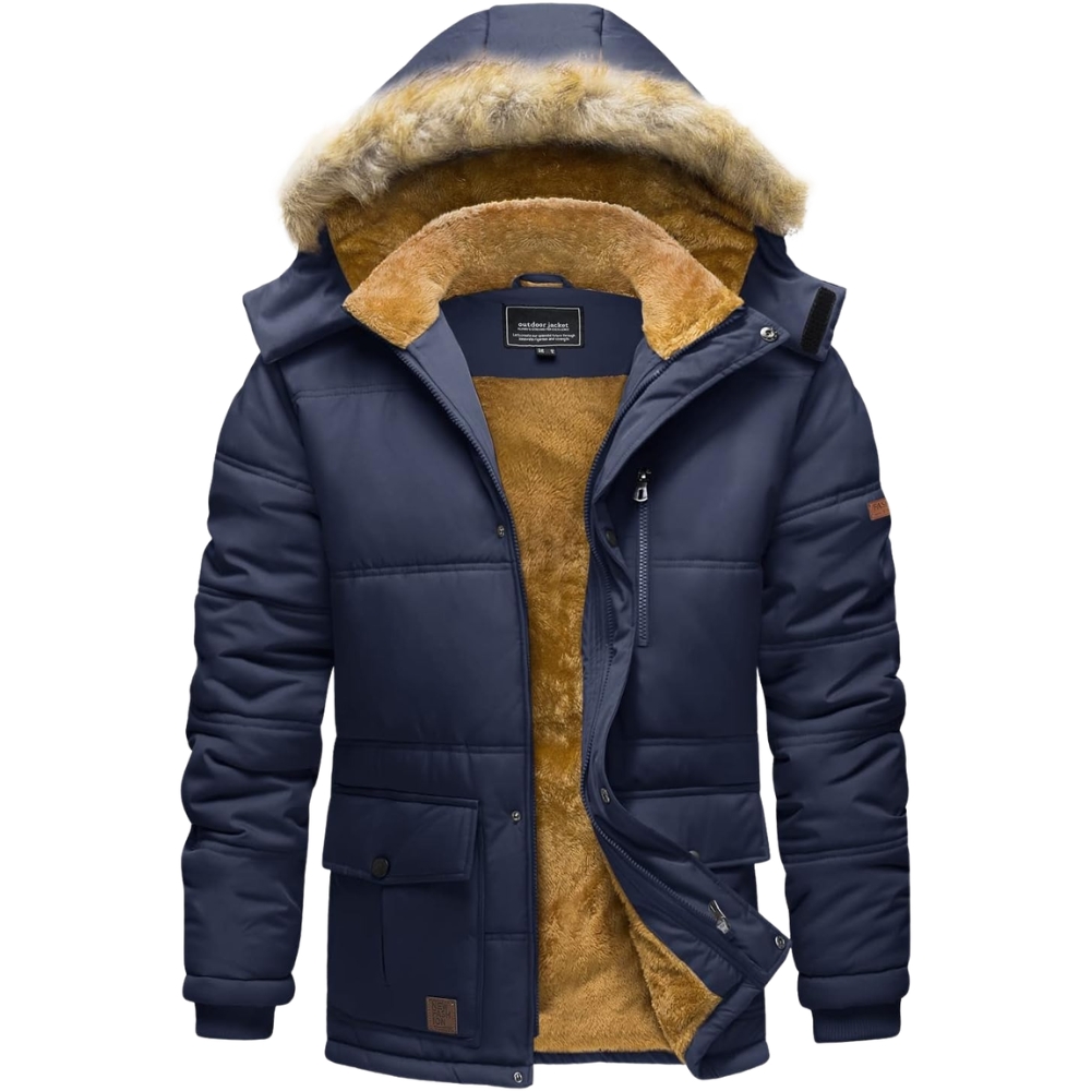 Men's Winter Jacket with Hood Water Repellent Windproof Thicken Parka Winter Coat