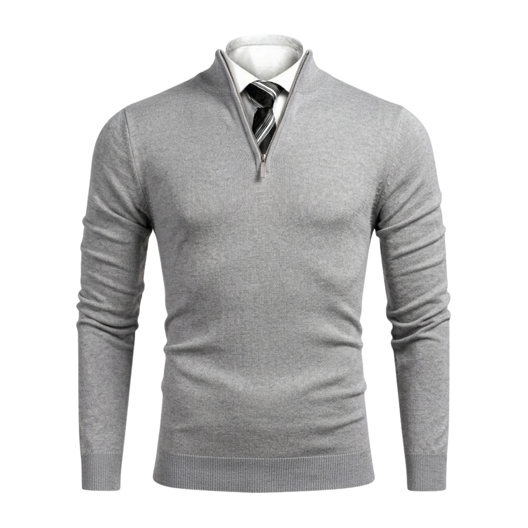 Slim Fit Quarter Zip Knit Pullover