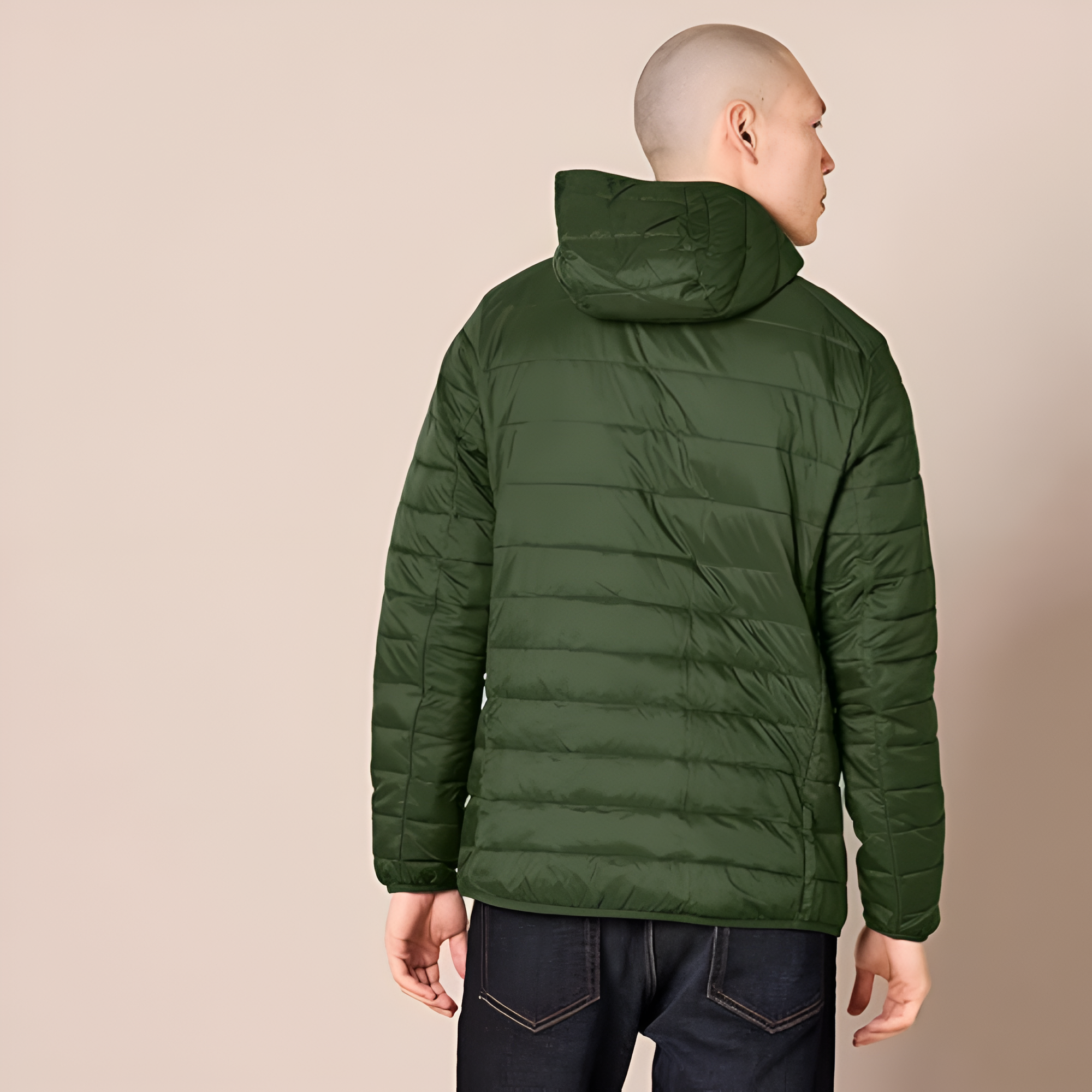 Men's Lightweight Water-Resistant Packable Hooded Puffer Jacket 