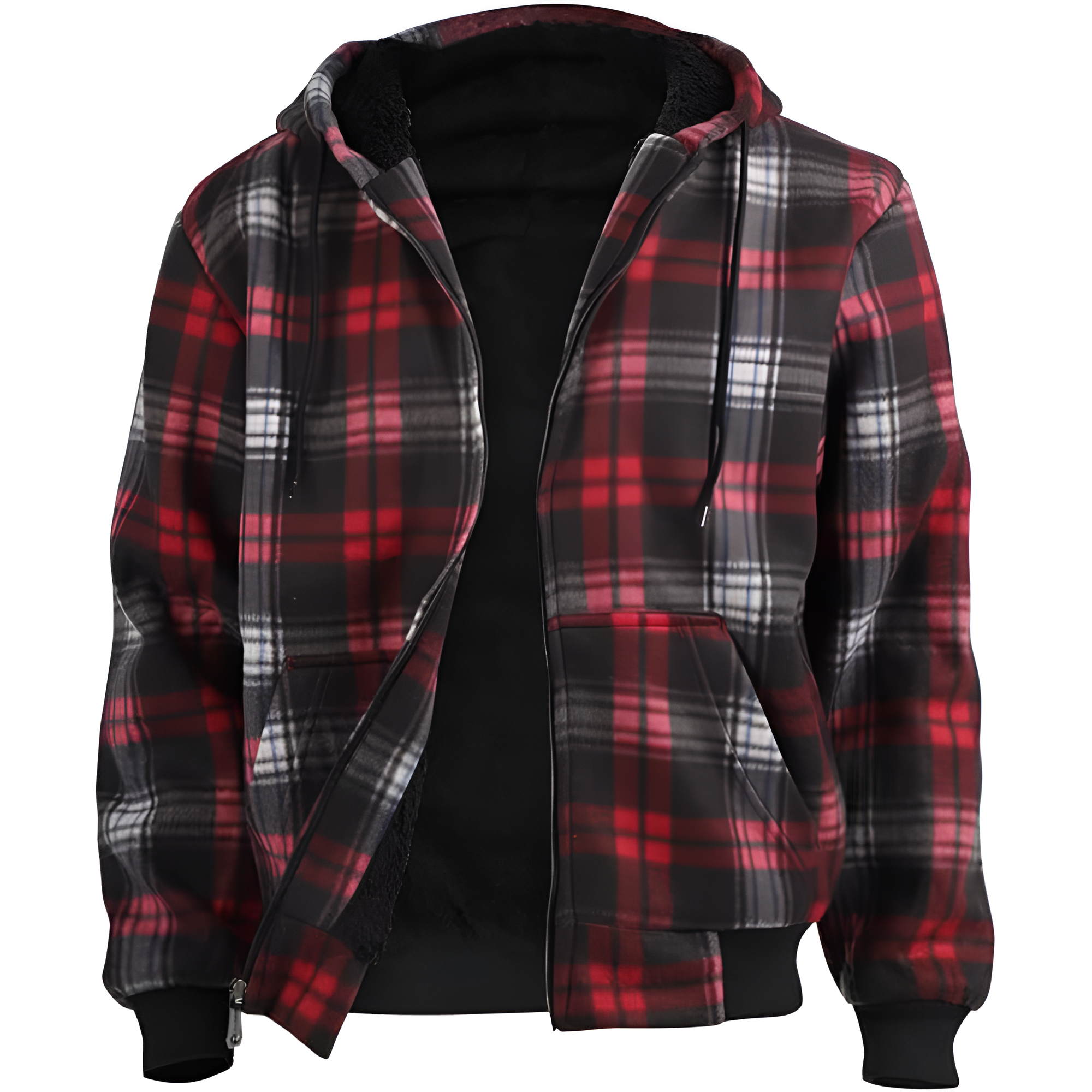  Winter Heavy Warm Sherpa Lined Fleece Plaid Flannel Jacket 