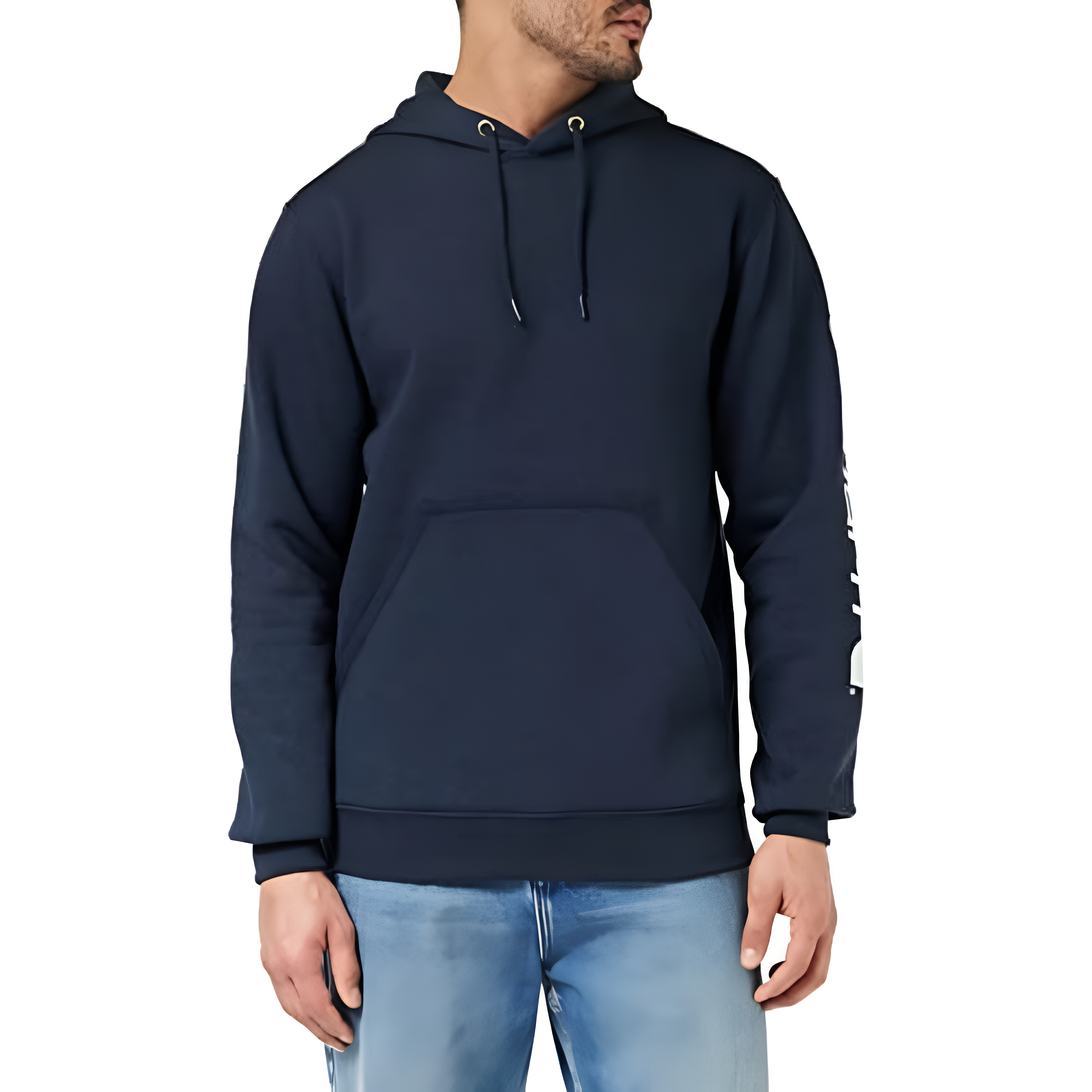 Midweight Pullover Hoodie with Graphic Logo Sleeve