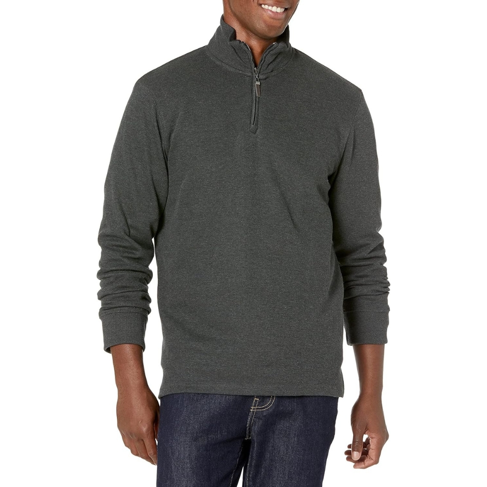 Quarter Zip French Rib Knit Sweater