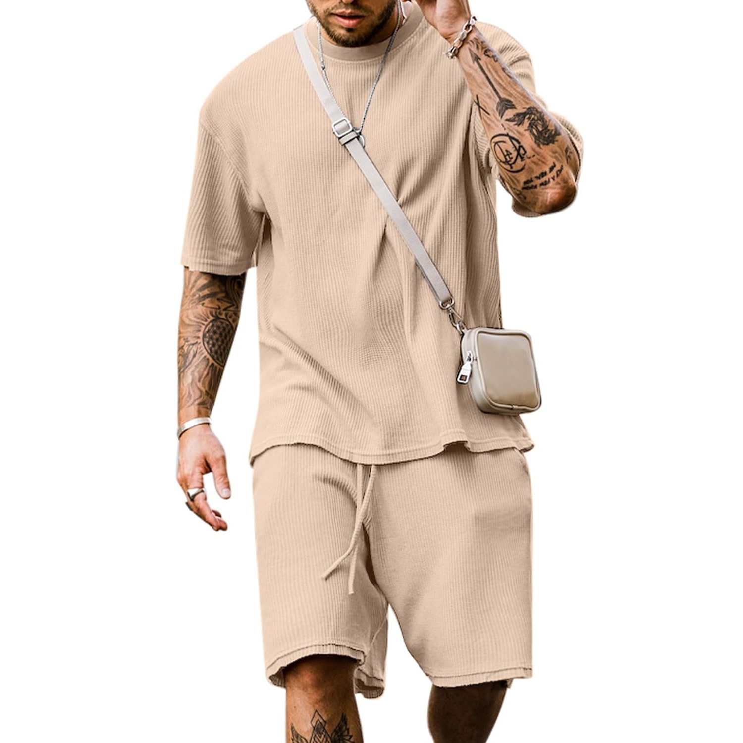 Casual Summer Shorts And Shirt Set For Men