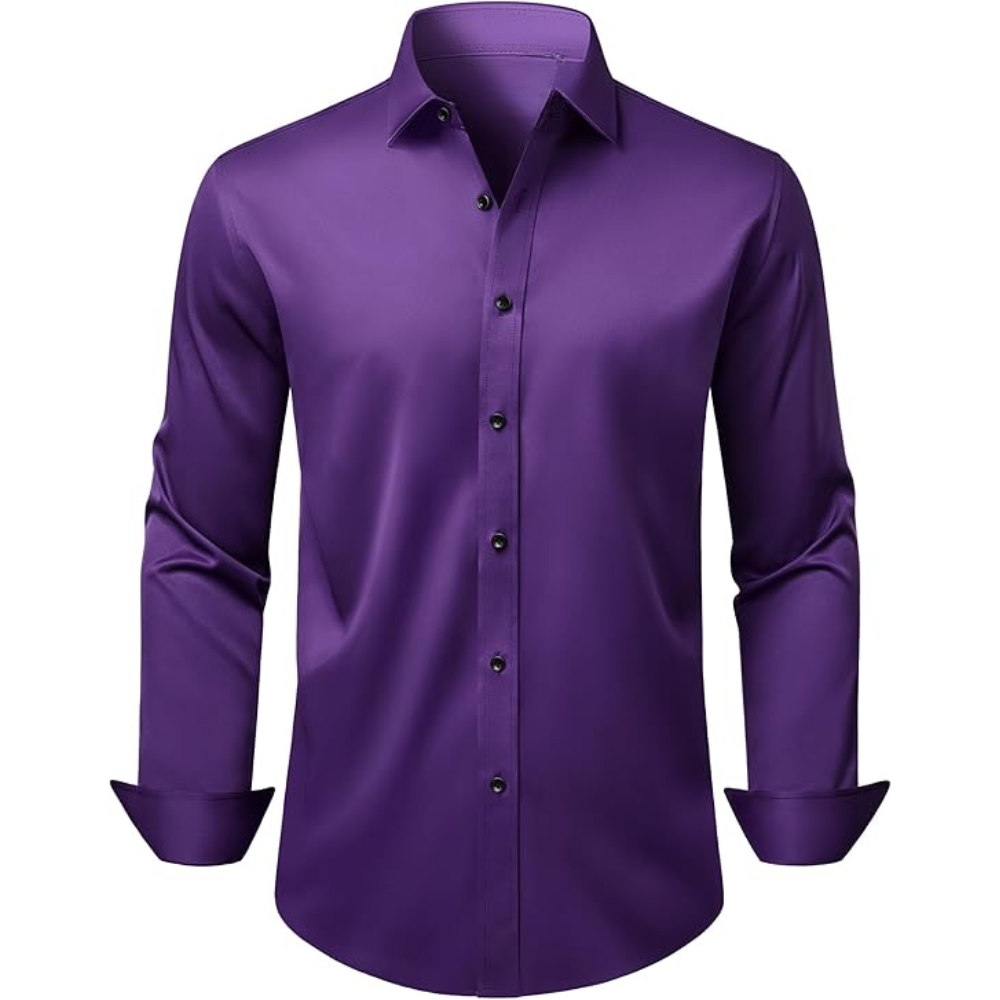 Sleeve And Stretch Wrinkle Dress Shirt Long Sleeve For Men