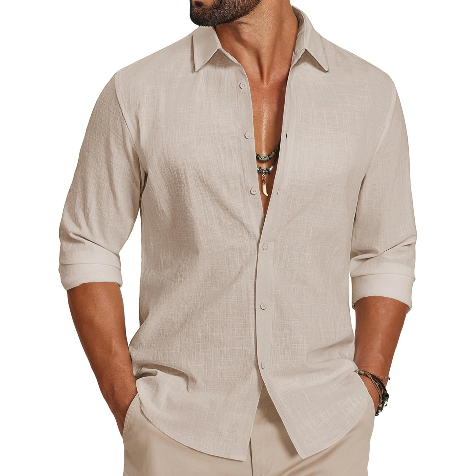 Long Sleeve Casual Linen Cotton Shirt