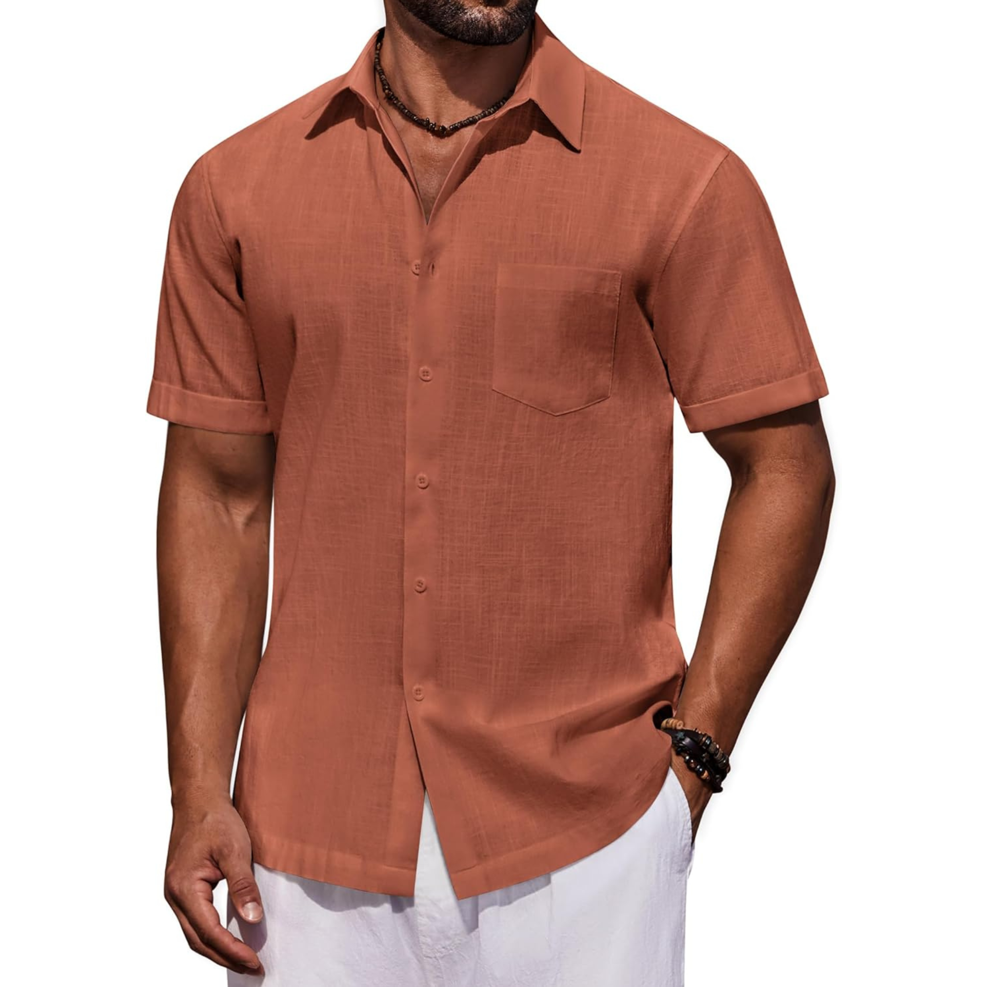 Casual Cotton Linen Summer Beach Button Shirts