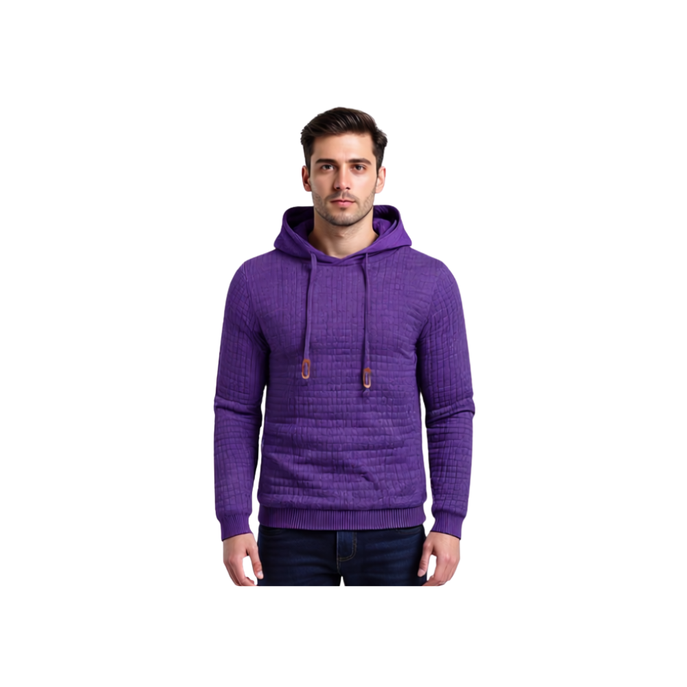 Men Hooded Sweatshirt With Long Sleeves And Drawstring Design