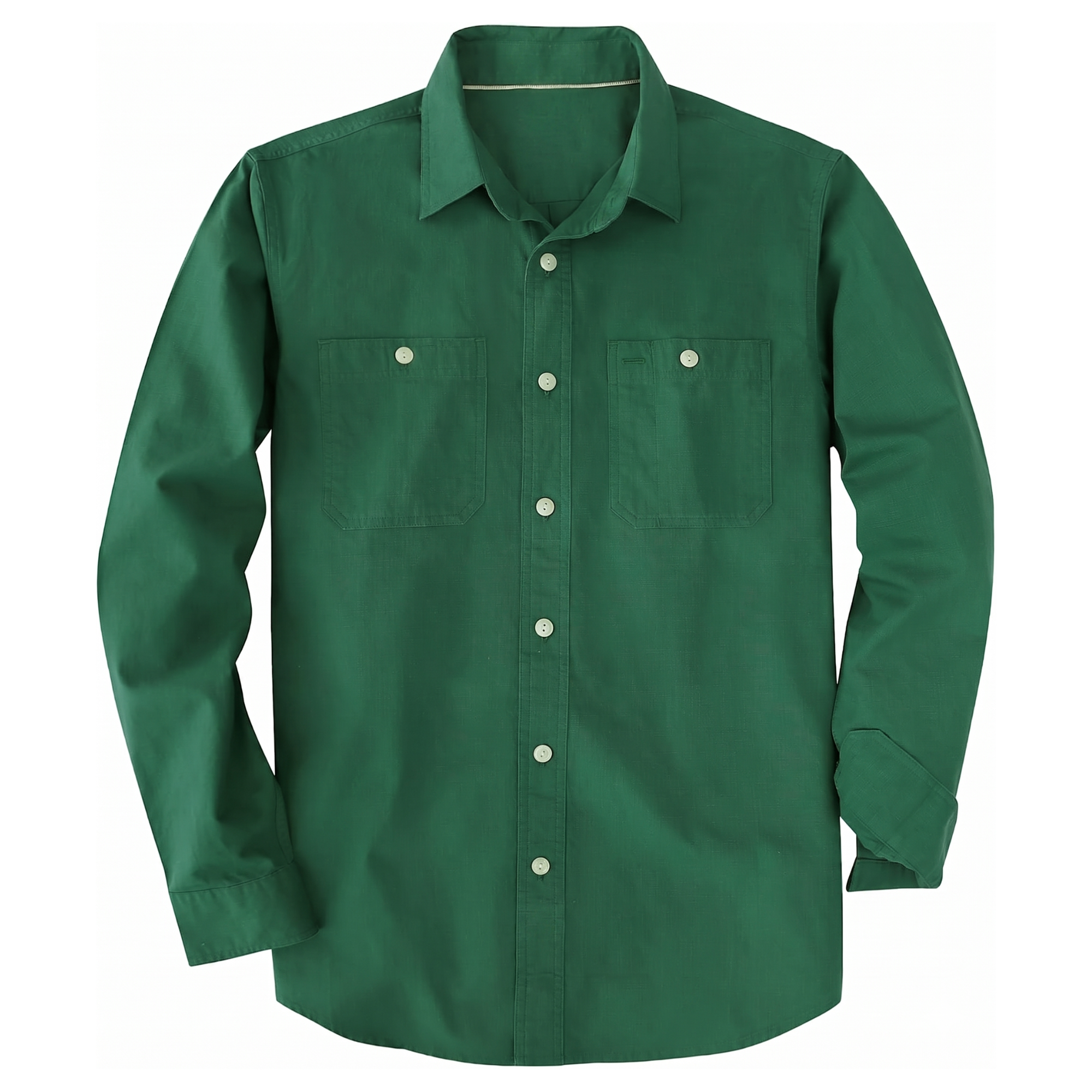 Cotton Chambray Button Up Work Shirt Regular Fit