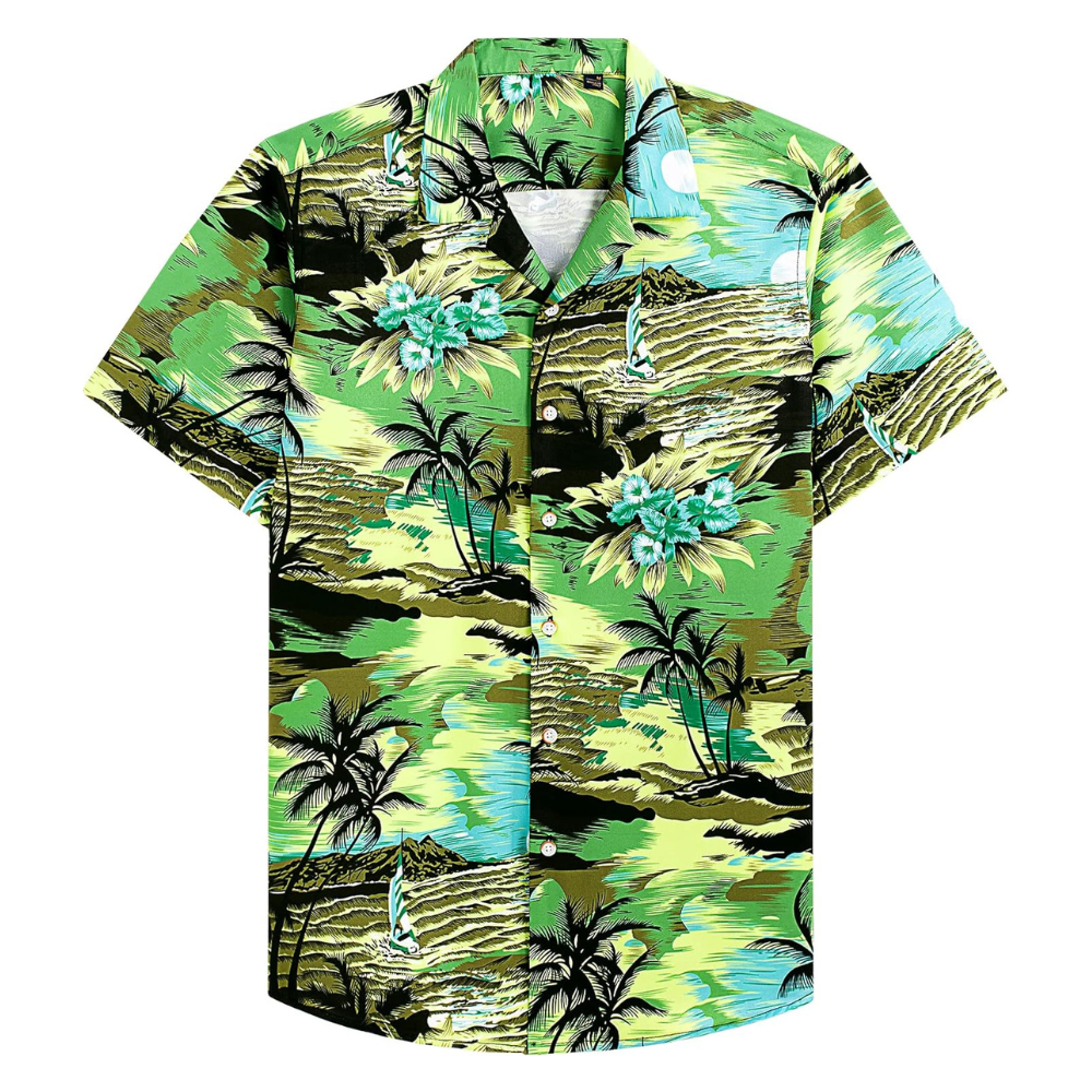 Tropical Hawaiian Casual Vacation Button Shirt
