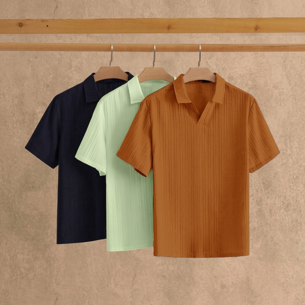 Minimalist Short Sleeve Polo Shirt Set For Men