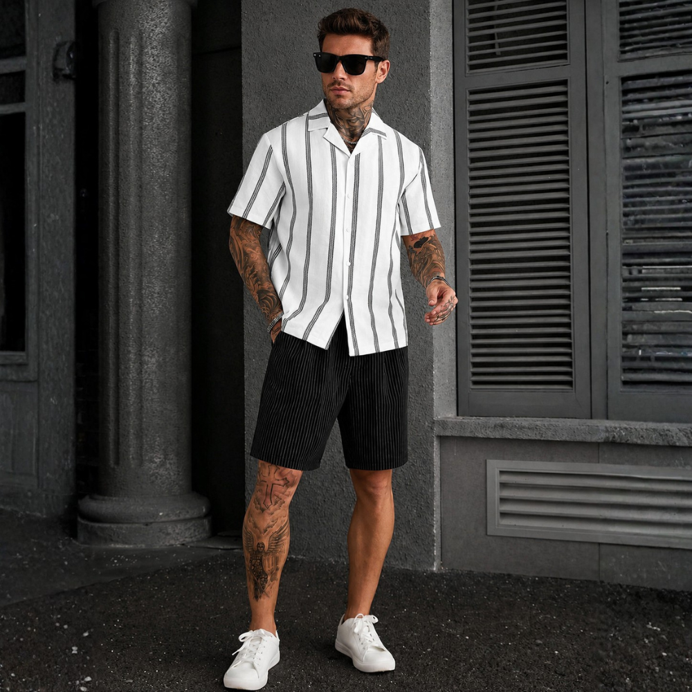Casual Knit Jacquard Versatile Loose Shirt For Men
