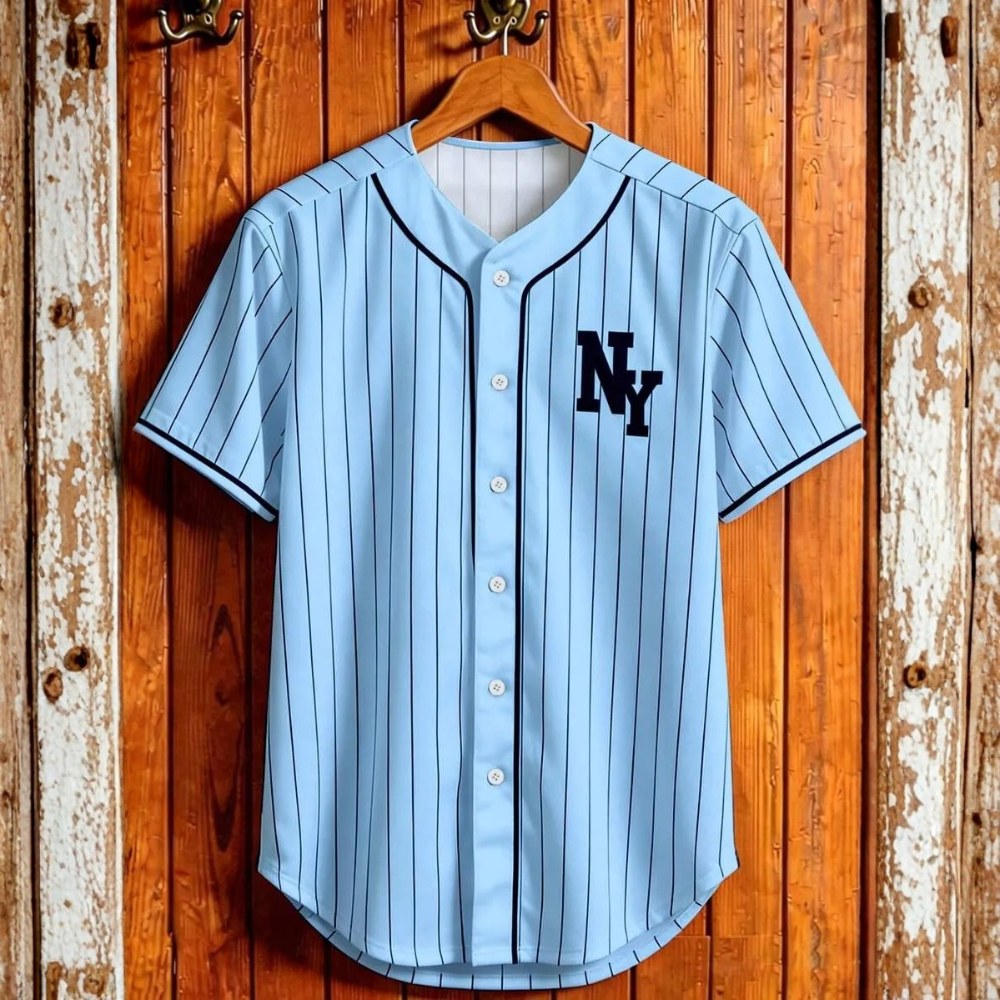 Baseball Jersey Style Print Short Sleeve Shirt For Men