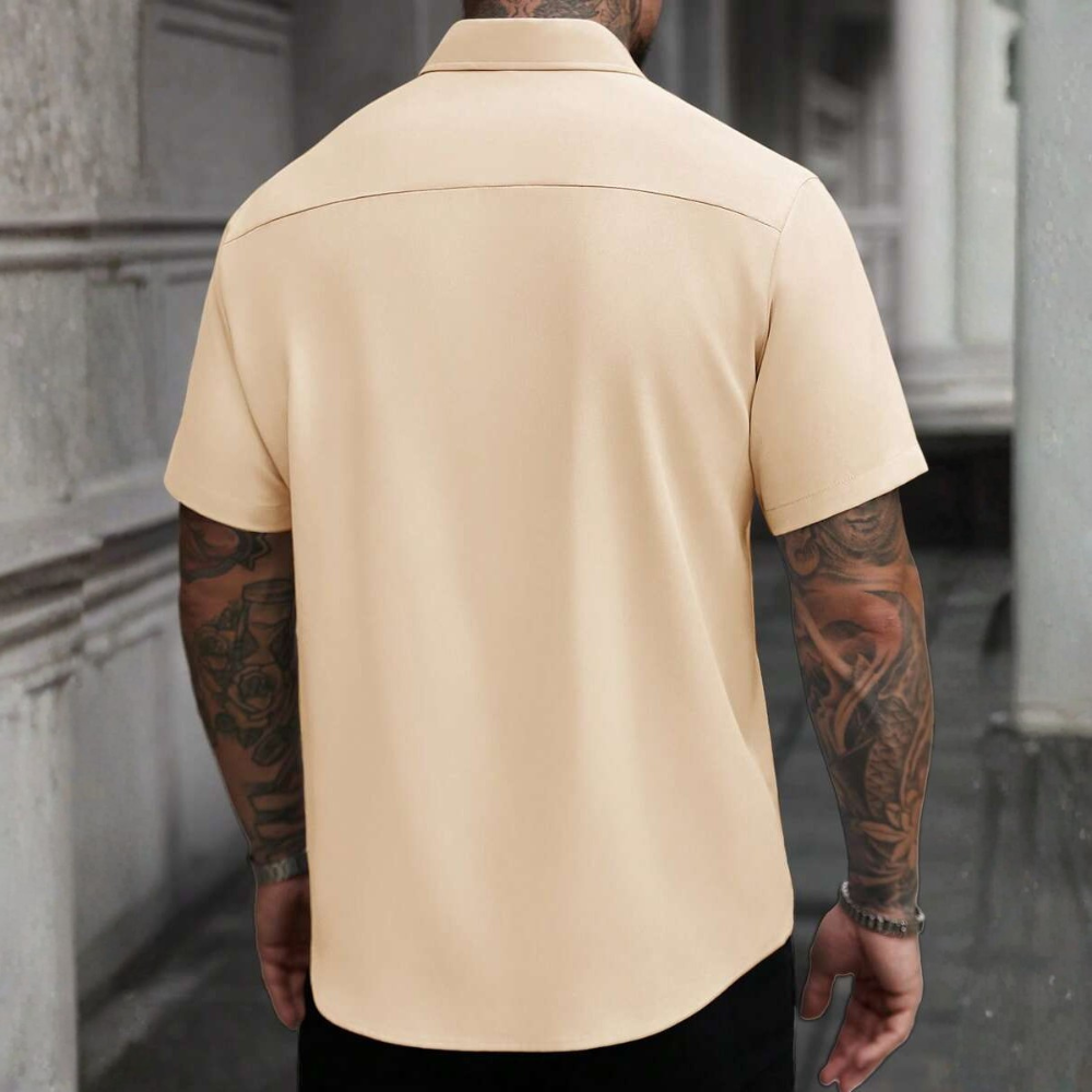 Casual Business Short Sleeve Formal Office Daily Work Shirt For Men