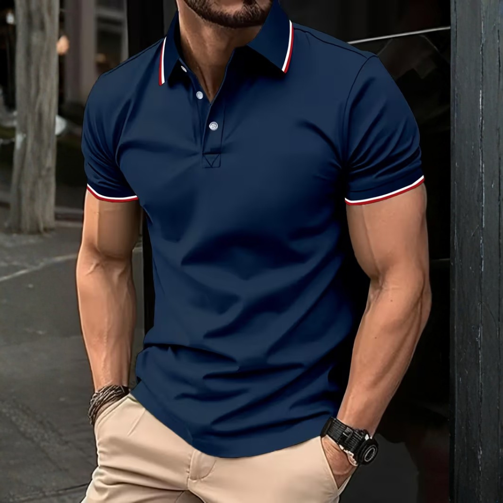 Classic Button Up Collar Polo Shirt For Business Casual Wear For Men