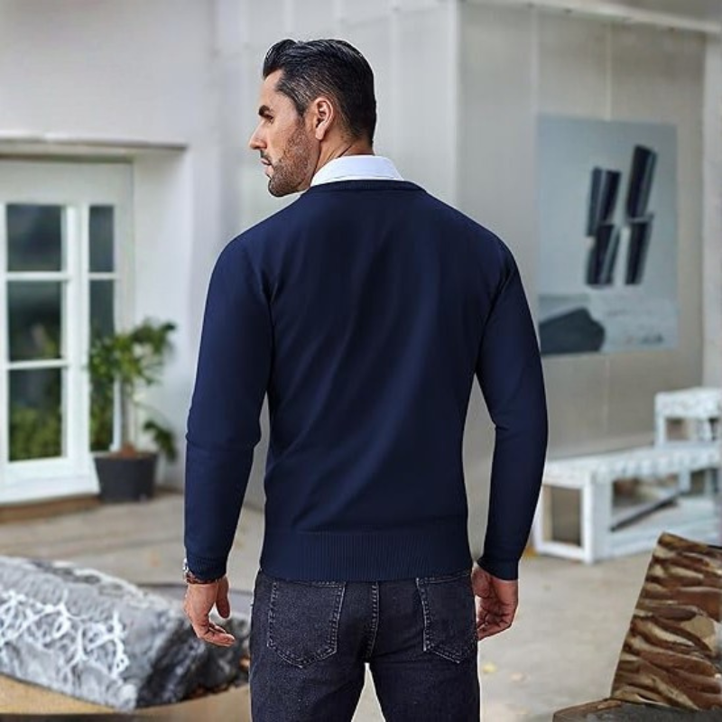 Mens Crew Neck Sweater Slim Fit Lightweight Sweatshirts