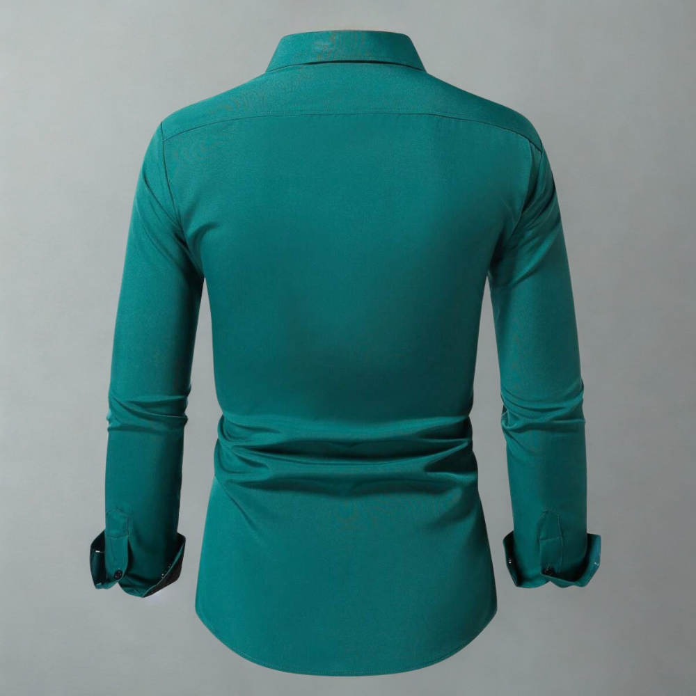 Front Button Long Sleeve Casual Shirt With Pocket For Men