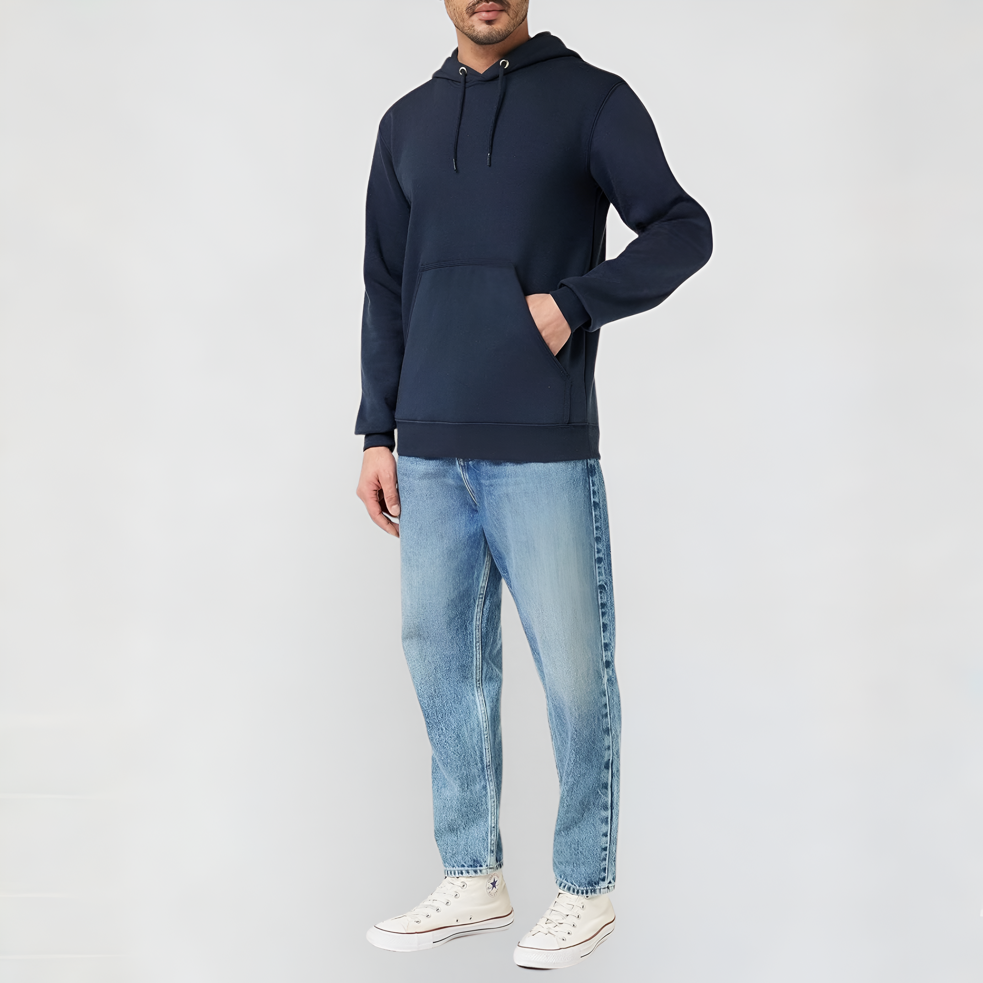 Midweight Pullover Hoodie with Graphic Logo Sleeve