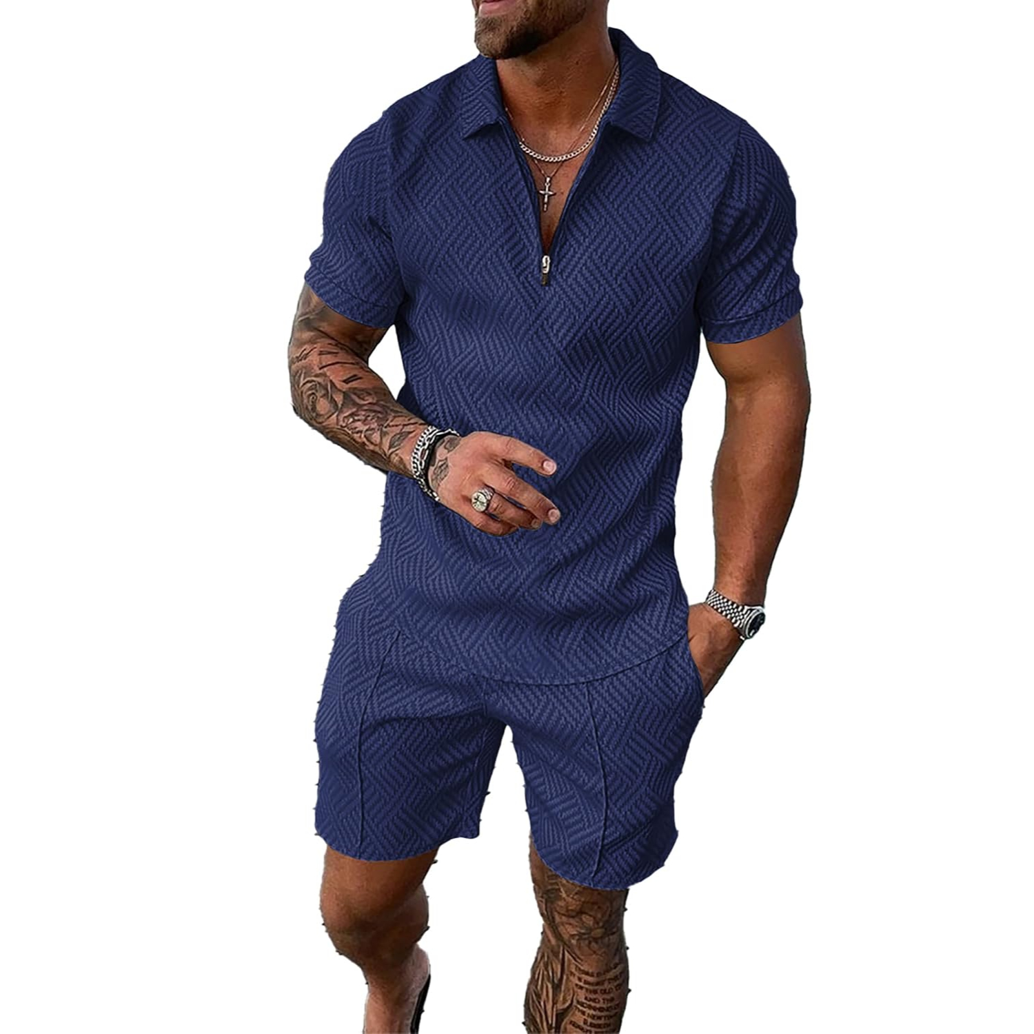 2 Pieces Casual Short Sleeve Shirt And Short Outfit Set