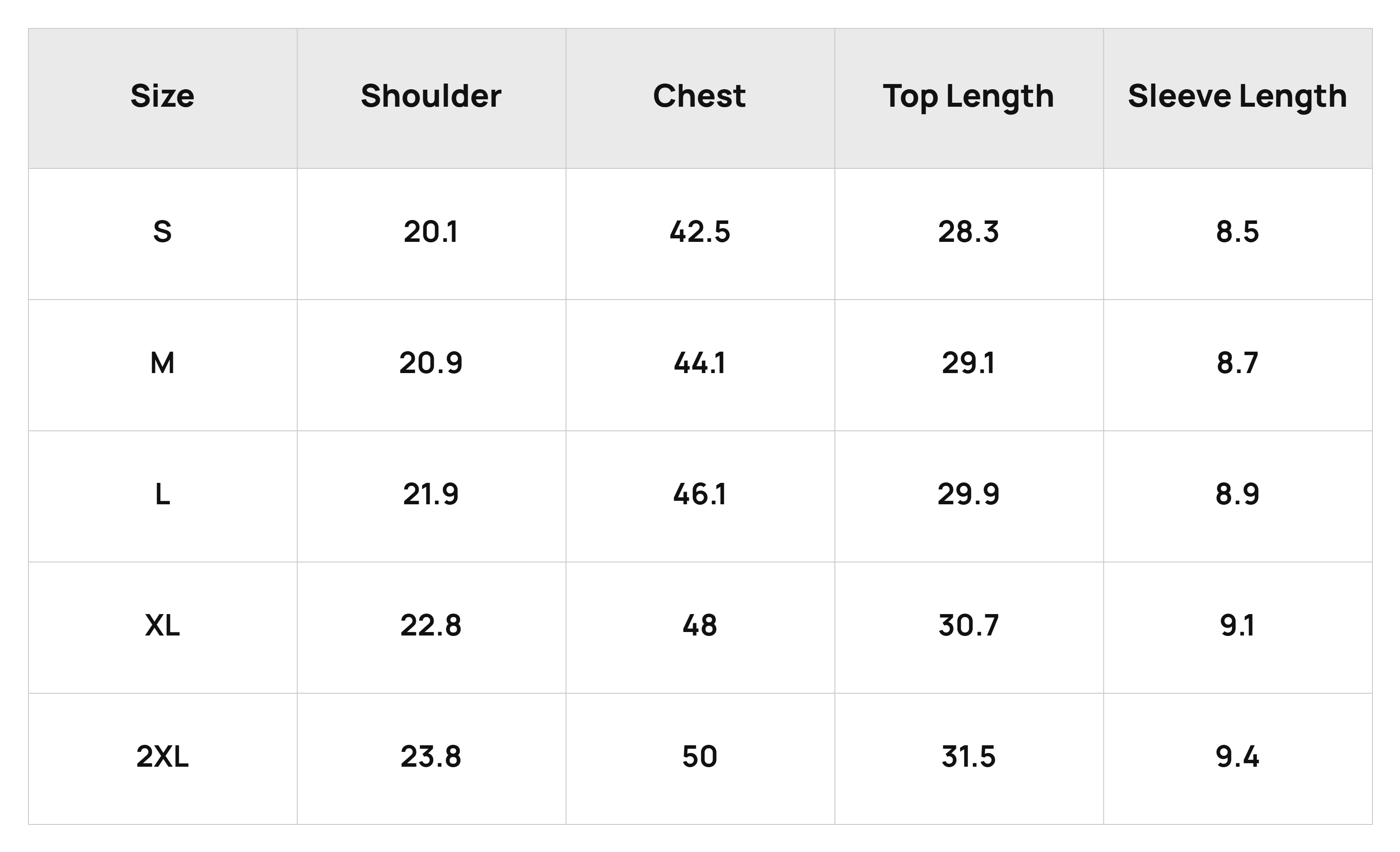 Size Chart