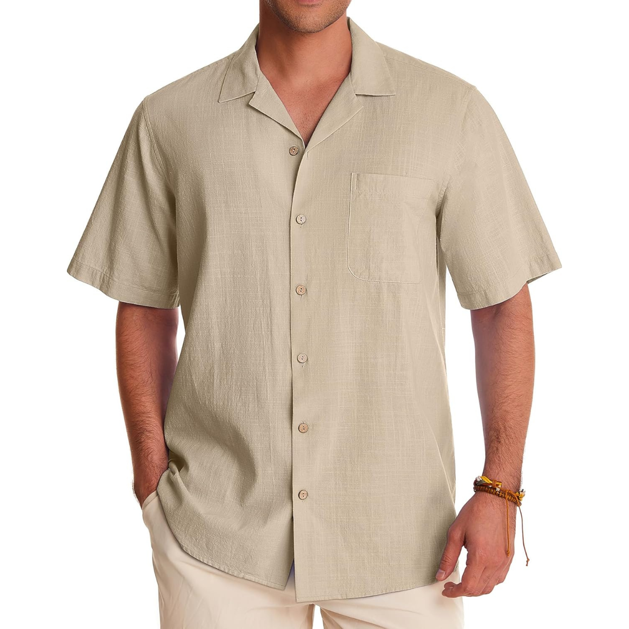 Casual Short Sleeve Hawaiian Button Down Shirt For Men