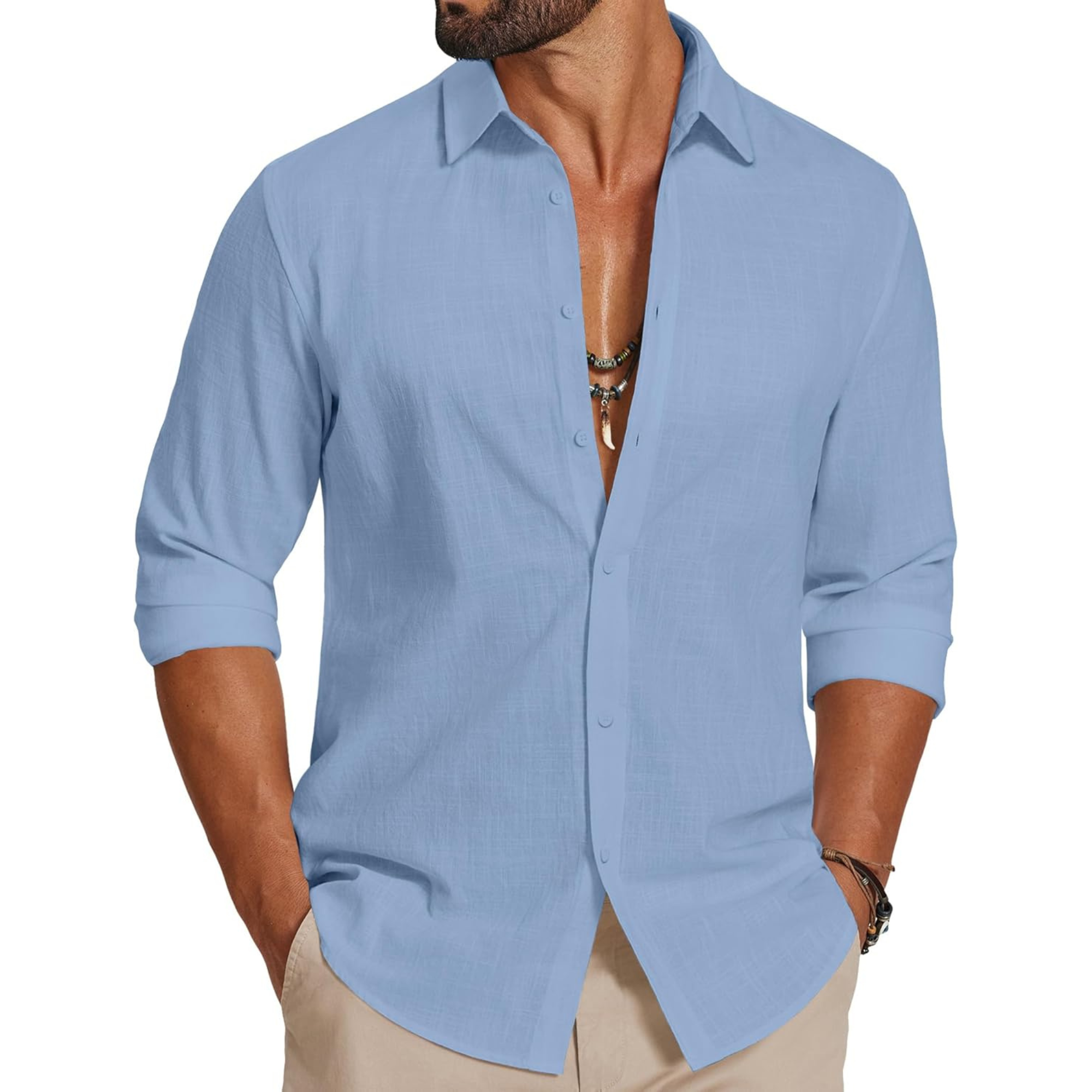 Long Sleeve Casual Linen Cotton Shirt